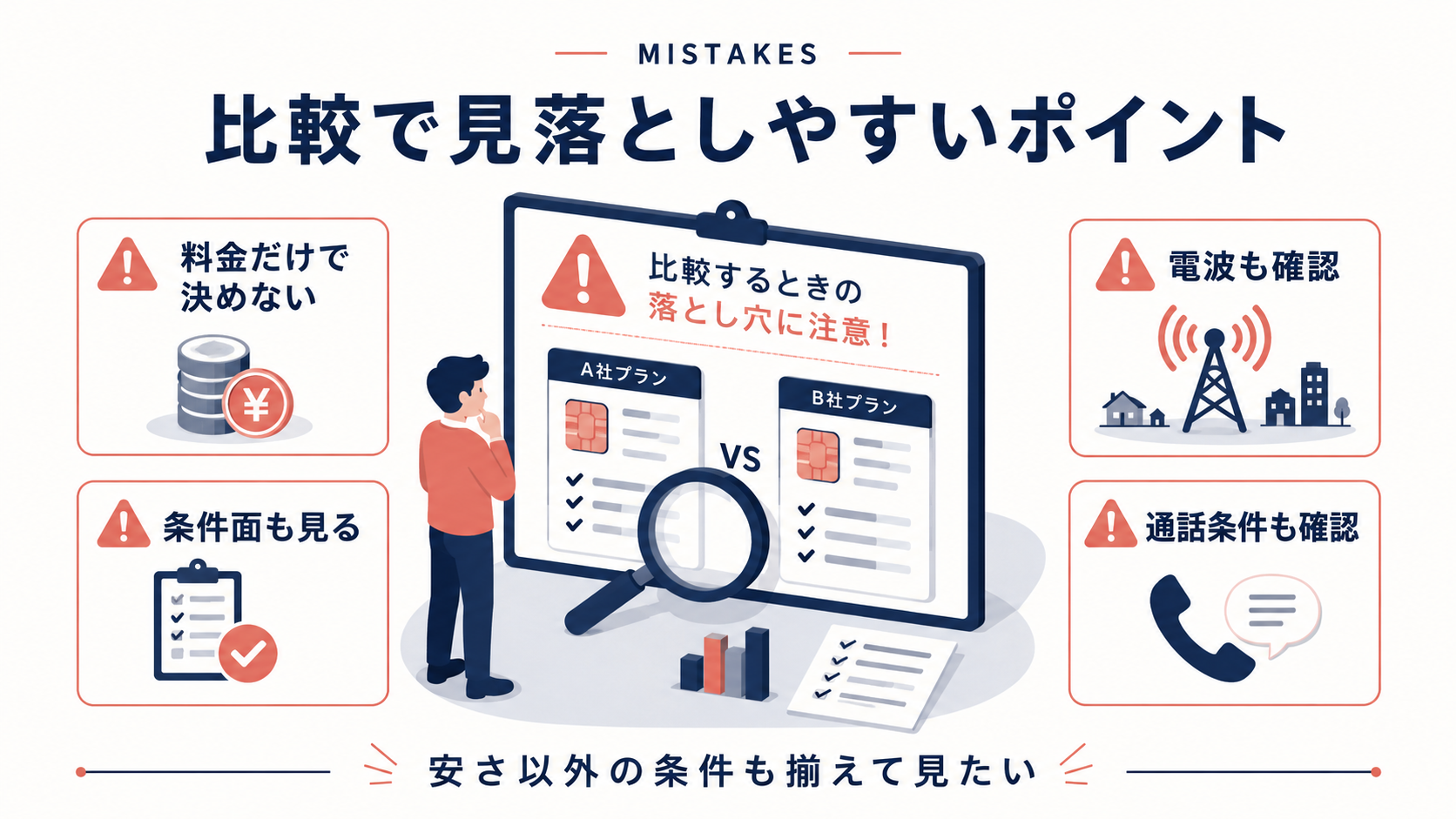 格安SIM比較で見落としやすいポイント