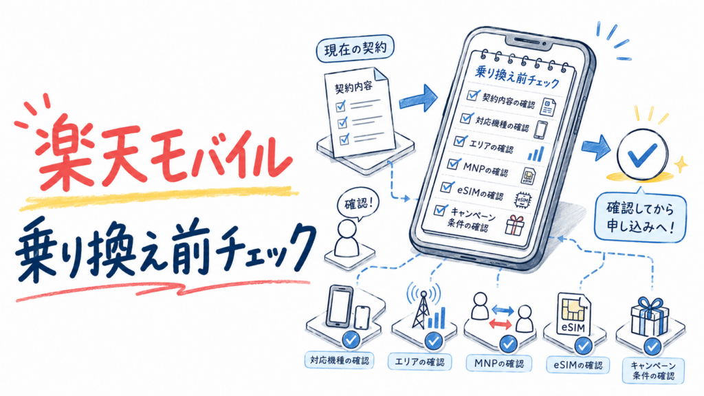 楽天モバイル乗り換え前チェック